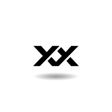 Initial XX letter business logo with shadow
