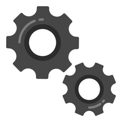 Canvas Print - 
Cogwheels denoting flat style icon of configurations 

