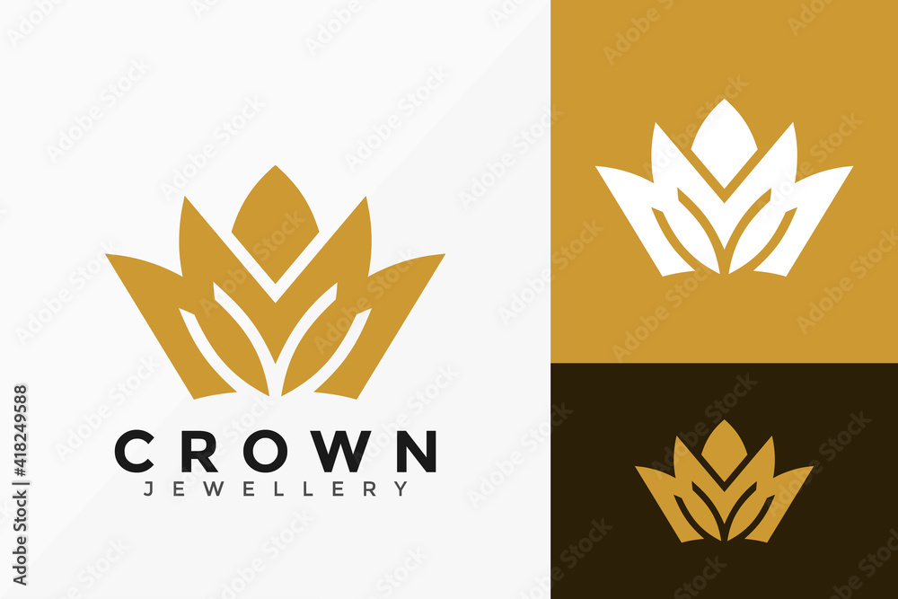 Letter M Royal Crown Logo Vector Design. Abstract emblem, designs ...