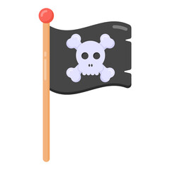 Poster - 
Pirate flag in flat style editable vector 

