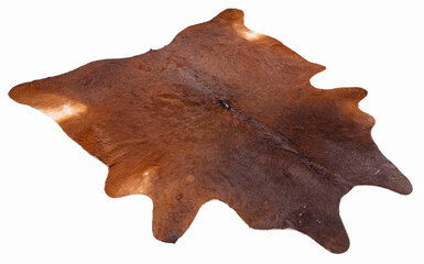 Isolated picture of part of a cow skin on a white background