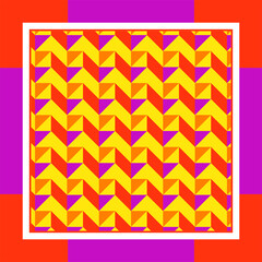 Poster - Silk scarf with a geometric pattern. Square vector