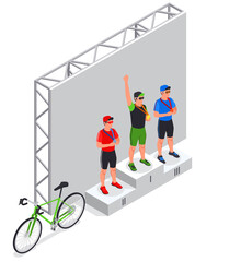 Wall Mural - Cycling Winners Podium Composition