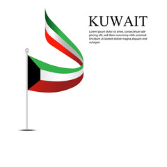 Wall Mural - Kuwait FLAG Vector Template Design Illustration