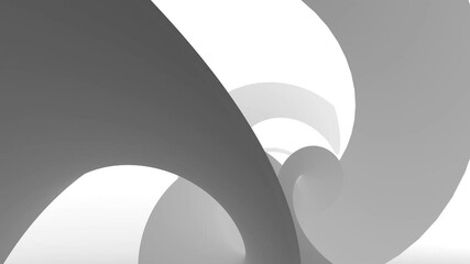 Poster - abstract 3d rendering of trendy grayscale background with fluid shapes. wavy composition. seamless l