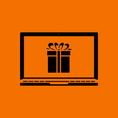 Poster - Laptop With Gift Box On Screen Icon