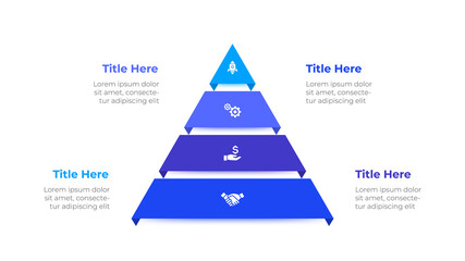 Poster - Pyramid infographics number options template. Vector illustration. Can be used for workflow layout, diagram, business step options, banner and web design
