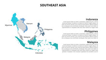 SouthEast Asia Vector Map Infographic Template Divided By Countries. Slide Presentation