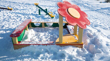 Playground In Winter On A Sunny Day