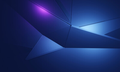 Poster - abstract 3d room, background in violet and blue color. product placement, copy space backdrop
