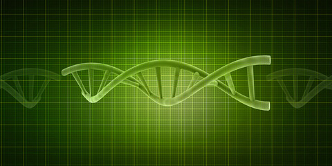 Sticker - 3d render of dna structure, abstract background
