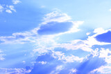 Fototapeta Łazienka - blue sky with cloudy and sunlight beam