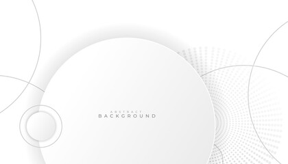 Wall Mural - Abstract background 3d With white grey smooth colour gradient, circle with shadow isolated white background vector illustration