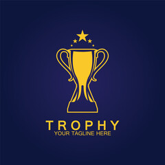 Trophy vector logo icon.champions  trophy logo icon for winner award logo template