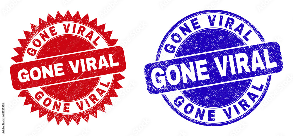 Vector de Stock Round and rosette GONE VIRAL watermarks. Flat vector ...