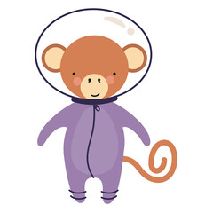 Sticker - cute monkey astronaut