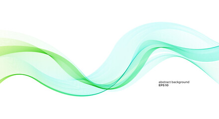Wall Mural - Abstract green color wave background for brochure, flyer, webdesign and print. Green line wave background element