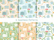 © Natalia - Town houses seamless pattern, scandinavian map townscape collection of city landscape