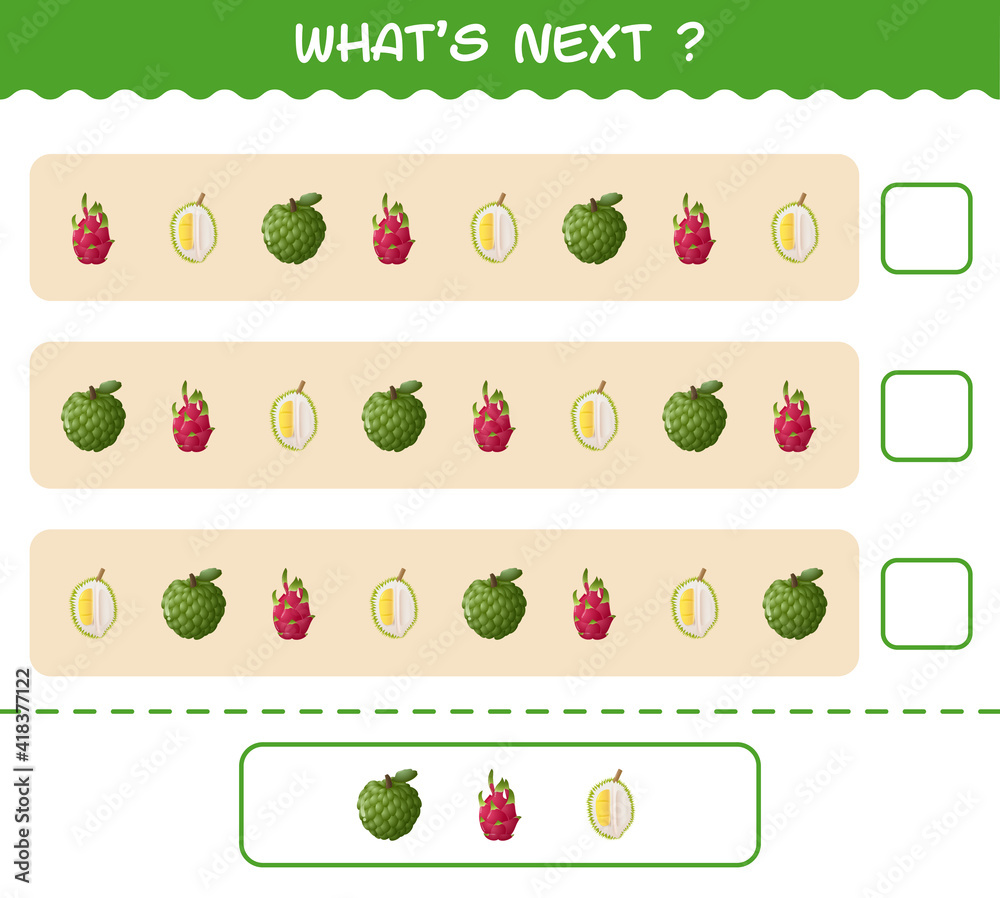 What's comes next educational game of cartoon fruits. Find the ...