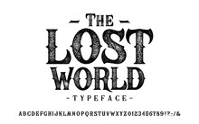 Font The Lost World. Craft Retro Vintage Typeface 