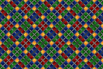 Fototapete - Abstract geometric background of color squares. Multicolored mosaic. Colorful pattern. Gradient square pattern. 