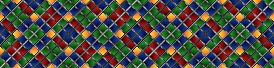 Fototapete - Abstract geometric background of color squares. Multicolored mosaic. Colorful pattern. Gradient square pattern. 