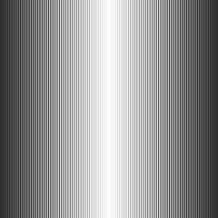 Gradient lines seamless pattern. Vertical black stripes, parallel white lines from thick to thin. Vector Pattern with gradient effect. Template for backgrounds and stylized textures. EPS10.