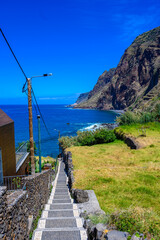 Wall Mural - Jardim do Mar - Village with Promenade at beautiful coast of Madeira island, Calheta, Portugal.