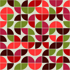 Aufkleber - Raspberry Quarters Vector Pattern. Vector Circles Quarters Pattern.