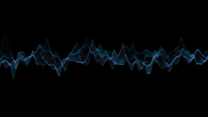 Poster - abstract glowing lines background. wavy form neon line structure. futuristic blue color. technology 