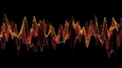Poster - Abstract glowing lines background. Wavy form neon line structure. Futuristic art. Technology concept. Global network conncetion. Isolated on black. 3d rendering.