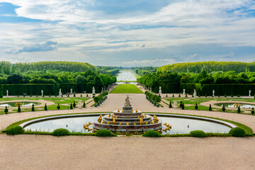 Poster - Latona fountain and Versailles park landscape, Paris suburbs, France