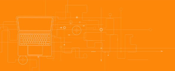 internet digital security technology concept for business background. Lock on circuit board