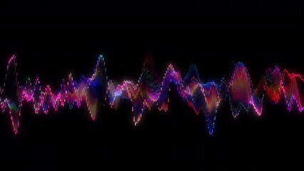 Poster - Abstract glowing lines background. Wavy form neon line structure. Futuristic blue,purple,red colors. Technology concept. Global network conncetion. 4K Animation. 