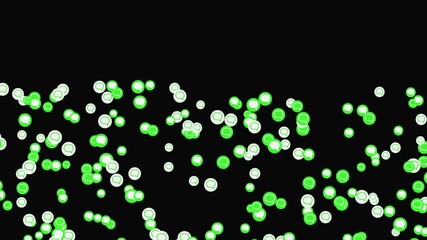 Poster - Abstract background with slowly moving green and white symbols of message. Animation. Concept of online communication in social net, seamless loop.