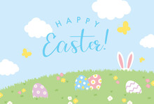 Vector Background With Easter Illustrations For Banners, Cards, Flyers, Social Media Wallpapers, Etc.