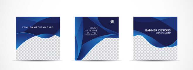 Wall Mural - set square banner template for social media post and web internet ads.vector illustrations.