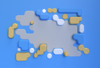 Poster - 3D Render Abstract background. Digital Flyer Poster 3d illustration Design.