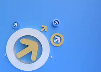 Poster - 3D rendering abstract Arrow background with waves. Creative Architectural Concept.