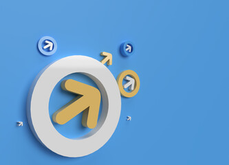 Poster - 3D rendering abstract Arrow background with waves. Creative Architectural Concept.
