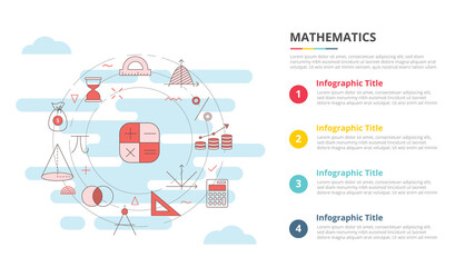 mathematics concept for infographic template banner with four point list information