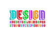 © marooshka - 3D multi colored font, trendy bright alphabet, condensed letters and numbers, vector illustration 10EPS