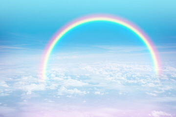 Wall Mural - Rainbow in colorful sky.