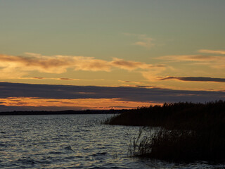 Poster - Lichtstimmung am Bodstedter Bodden bei Zingst am Abend, Nationalpark Vorpommersche Boddenlandschaft, Mecklenburg-Vorpommern, Deutschland