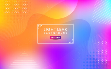 Poster - Abstract Colorful Light Leak Background. Modern Dynamic Background Usable for Greeting Card, Banner, Landing Page, Presentation Background, Etc.