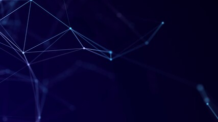 Poster - network connection structure. abstract background with moving dots and lines. futuristic illustratio