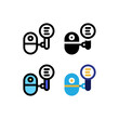© Amru - Menu Webpage mini Robot Find and Search Icon, Logo, and illustration