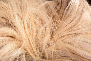 Knitted net made of Coconut fiber. Close up.