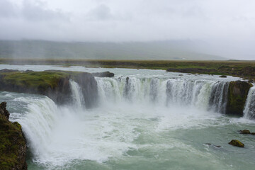 Godafoss falls in summer season view, Iceland