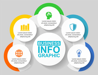 Leinwandbilder - Modern design infographic vector template for presentation, chart, diagram, business concept with 5 options